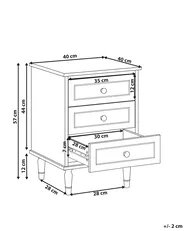3 Drawer Bedside Table OBERON Beige_1135075