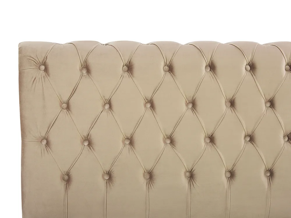 Wasserbett Samtstoff AVALLON 180 x 200 cm Beige_846949