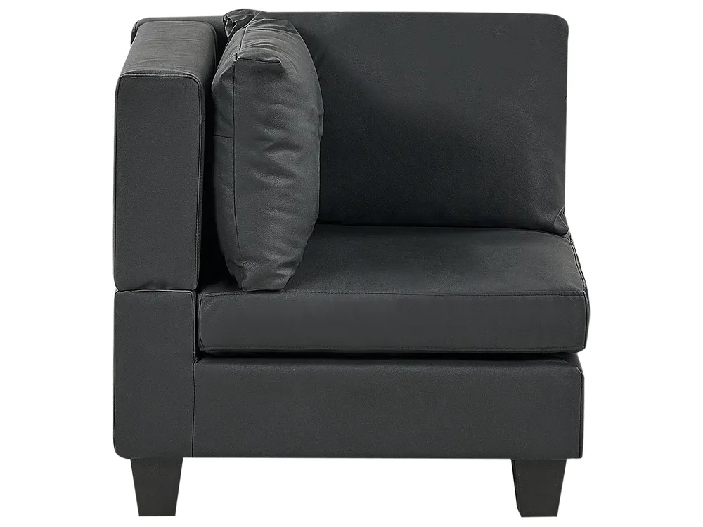 Modular Corner Sofa 5 Seater UNSTAD Faux Leather Black Left Hand_936820