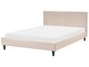 Bett mit Lattenrost Stoff FITOU 140 x 200 cm Beige