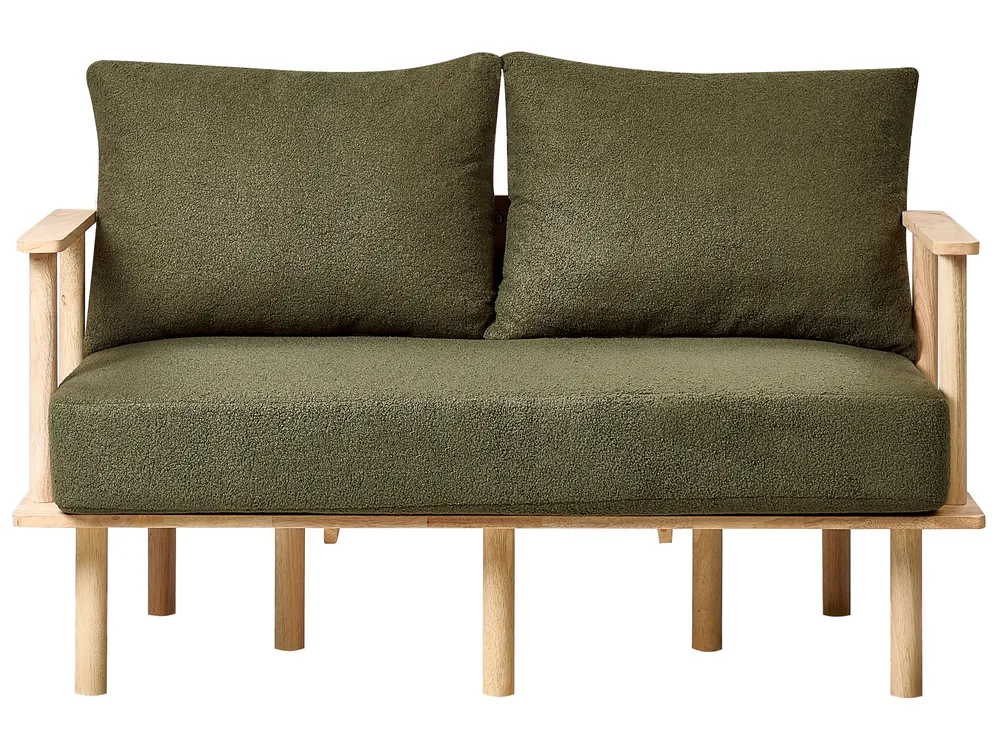 Living Room Set 3 Seater ASKER Boucle Dark Green_932676