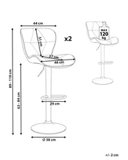 Set mit 2 Barstühlen VALETTA drehbar Kunstleder Schwarz_894654
