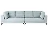 Sofa 4-Sitzer YURI Chenillegewebe Hellblau