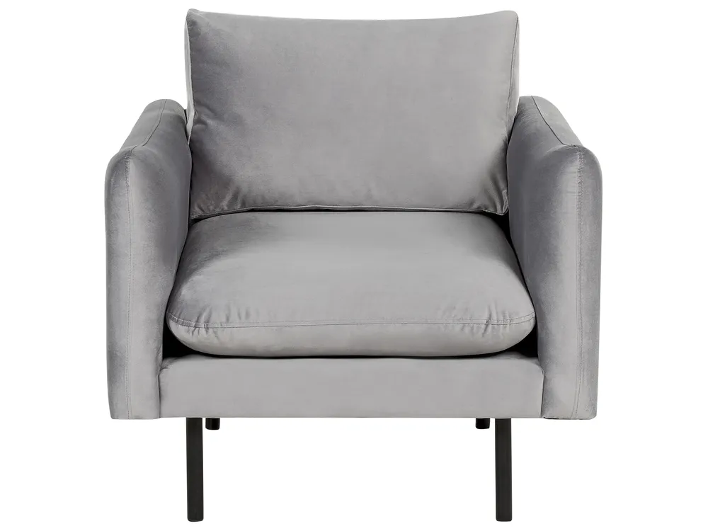 Living Room Set 5 Seater VINTERBRO with Ottoman Velvet Grey_900598