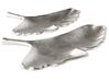 Dekotablett 2er Set Blatt PALENQUE Metall Silber