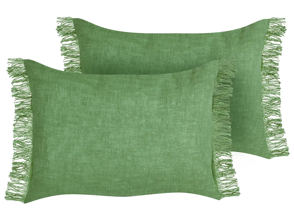 Dekokissen 2er Set MABA 50 x 35 cm Baumwolle Grün Ohne Muster