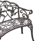 Gartenbank PIURA 88 cm Metall Dunkelbraun_1012079