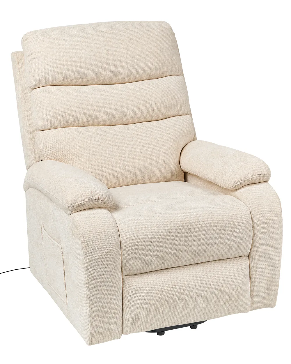Electric Recliner Chair RISE with Footrest Fabric Light Beige_938758