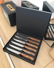 Set of 6 Steak Knives NAGANO Brown_1052649