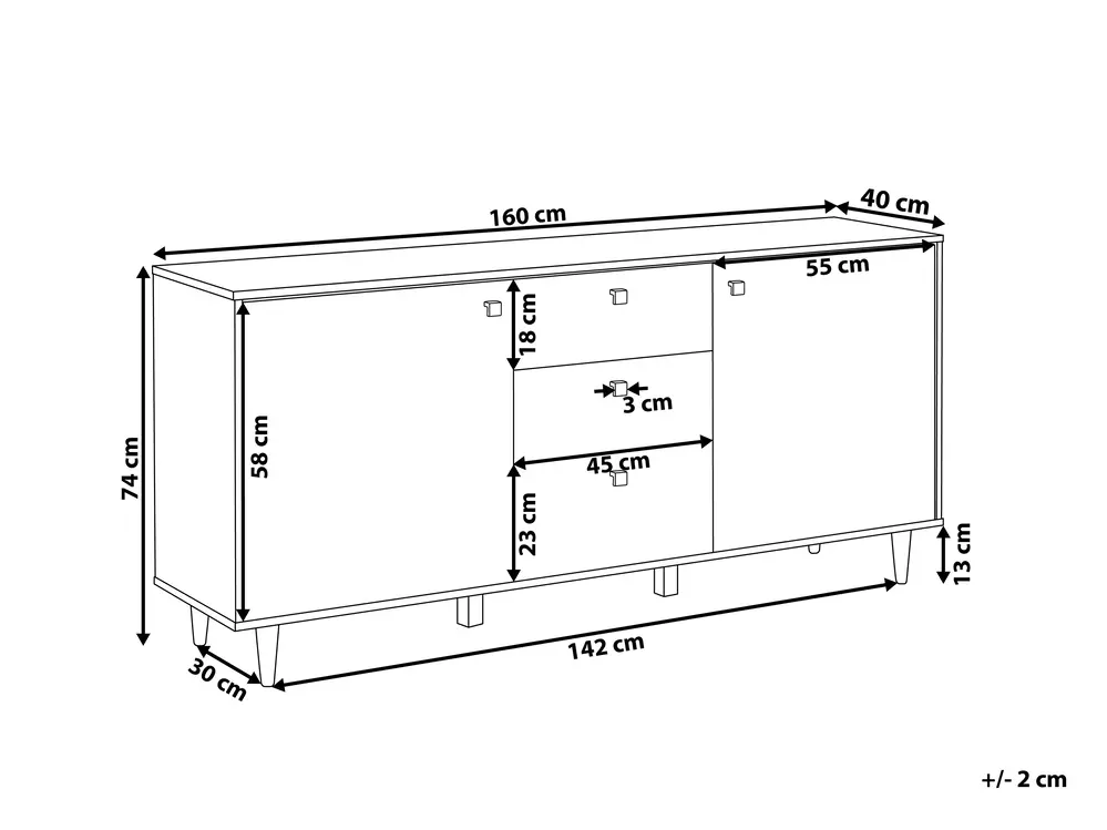 2 Door Sideboard KURO Black_768824