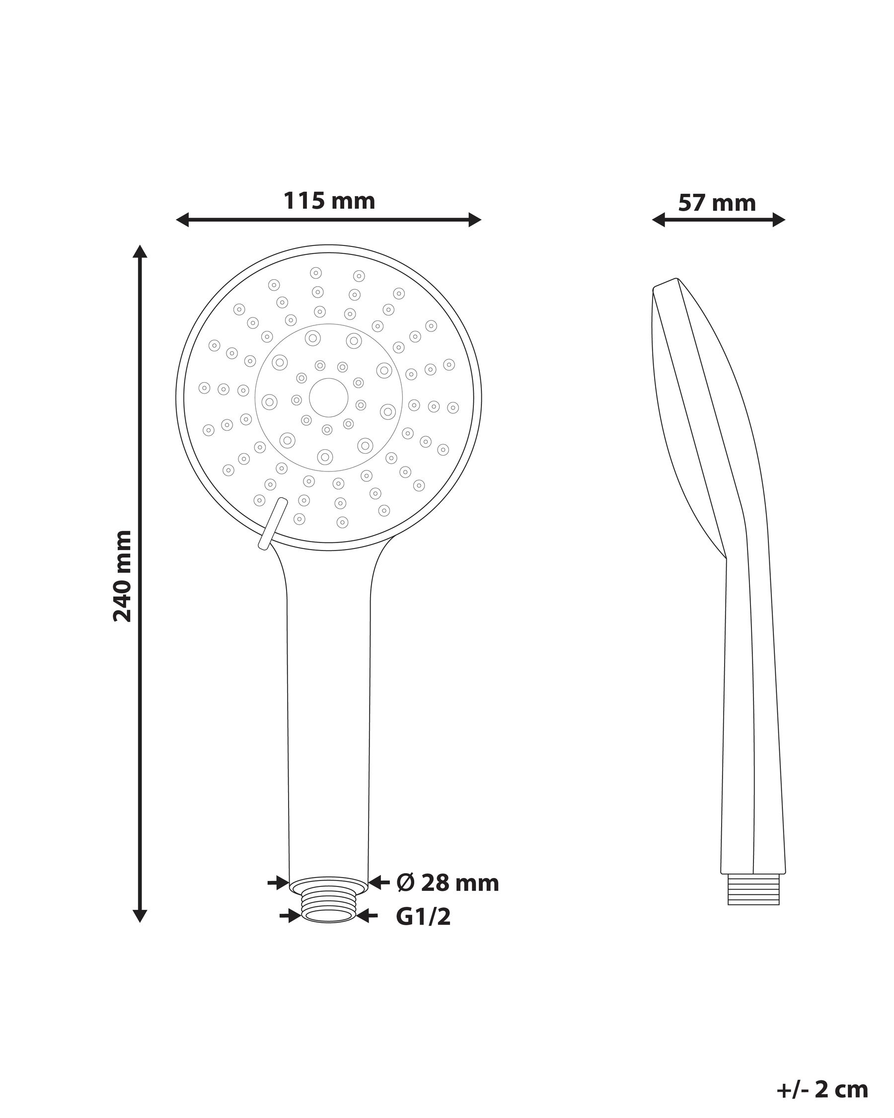Shower Head and Hose Kit UCHIZA 5-function Silver_989245