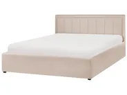 Postelja s prostorom za shranjevanje MONTLAUR Knjižica Bež 160 x 200 cm_958531