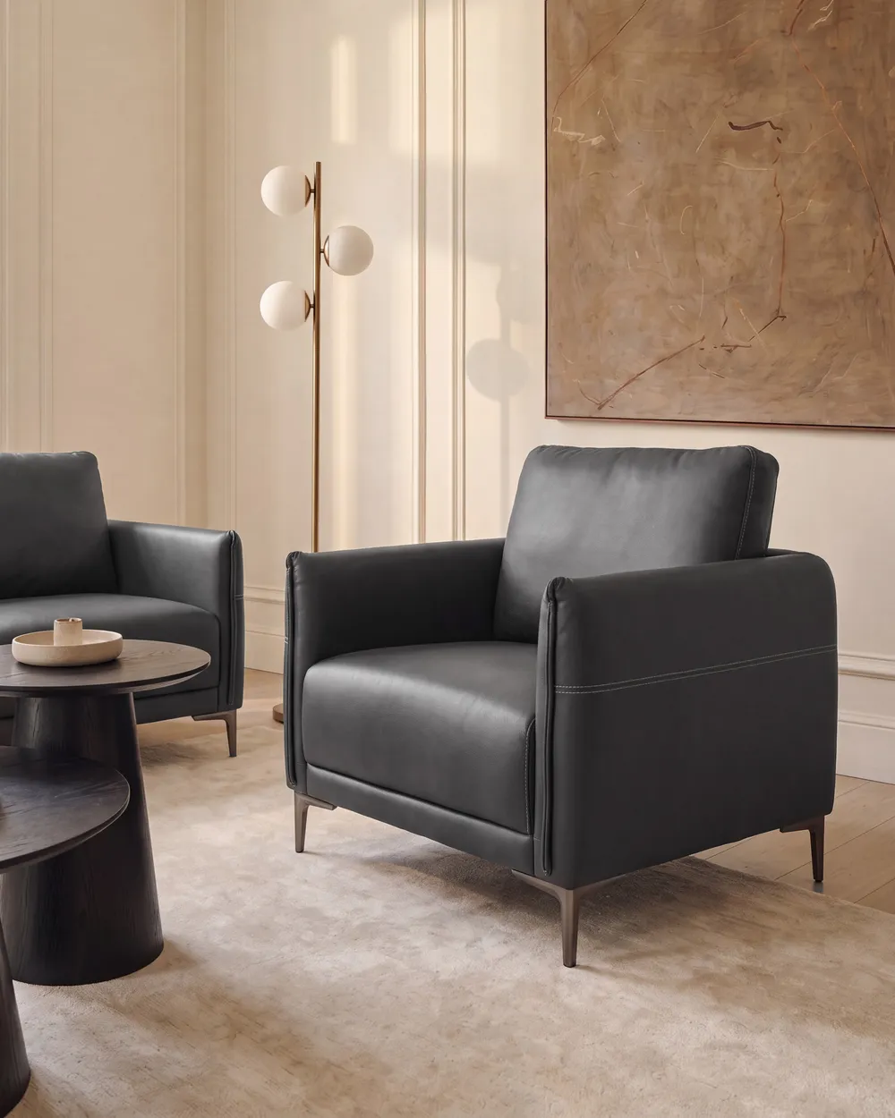 Sessel CILENS Stoff Schwarz