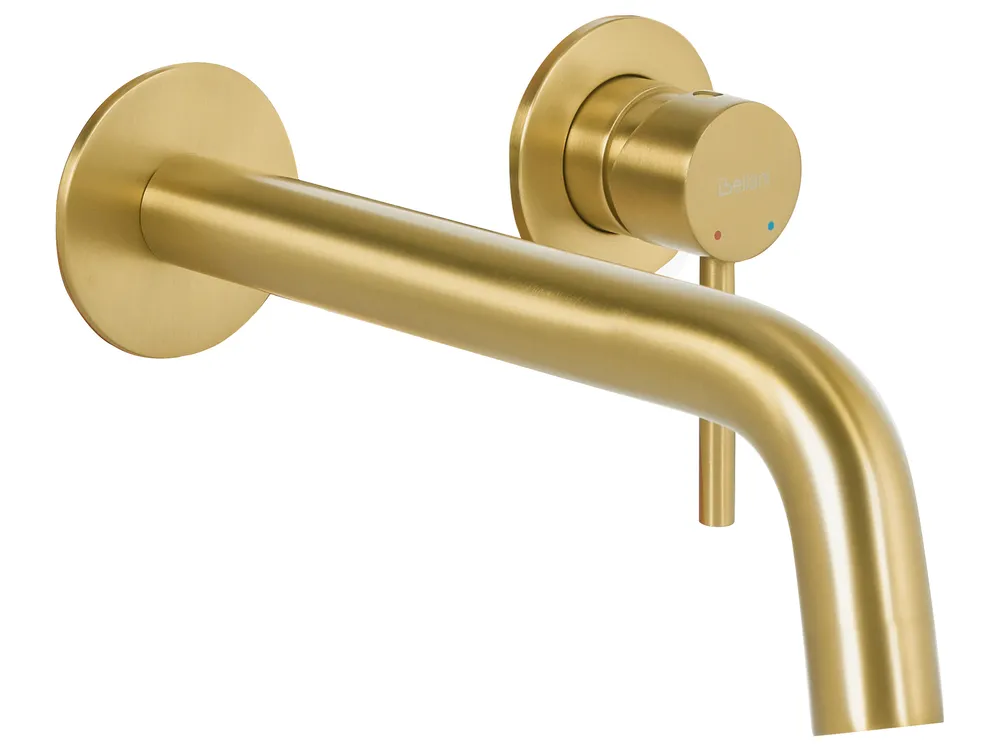 Wandmontierte Waschtischarmatur TRAFUL Messing Gold