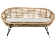 Gartensofa Set 4-Sitzer MARATEA Rattan Naturfarben_878750