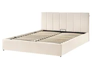 Bett mit Stauraum DREUX Samtstoff Hellbeige 160 x 200 cm_1012268