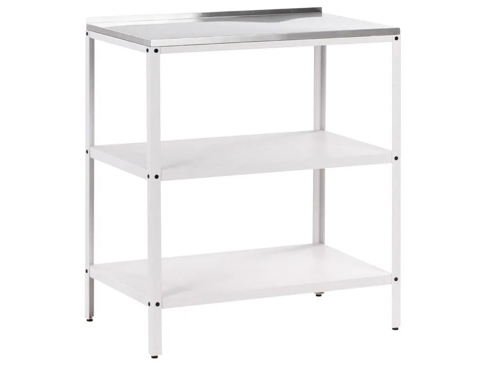 Outdoor-Küche 3er Set mit Spüle VILAMA Weiß Metall_974151