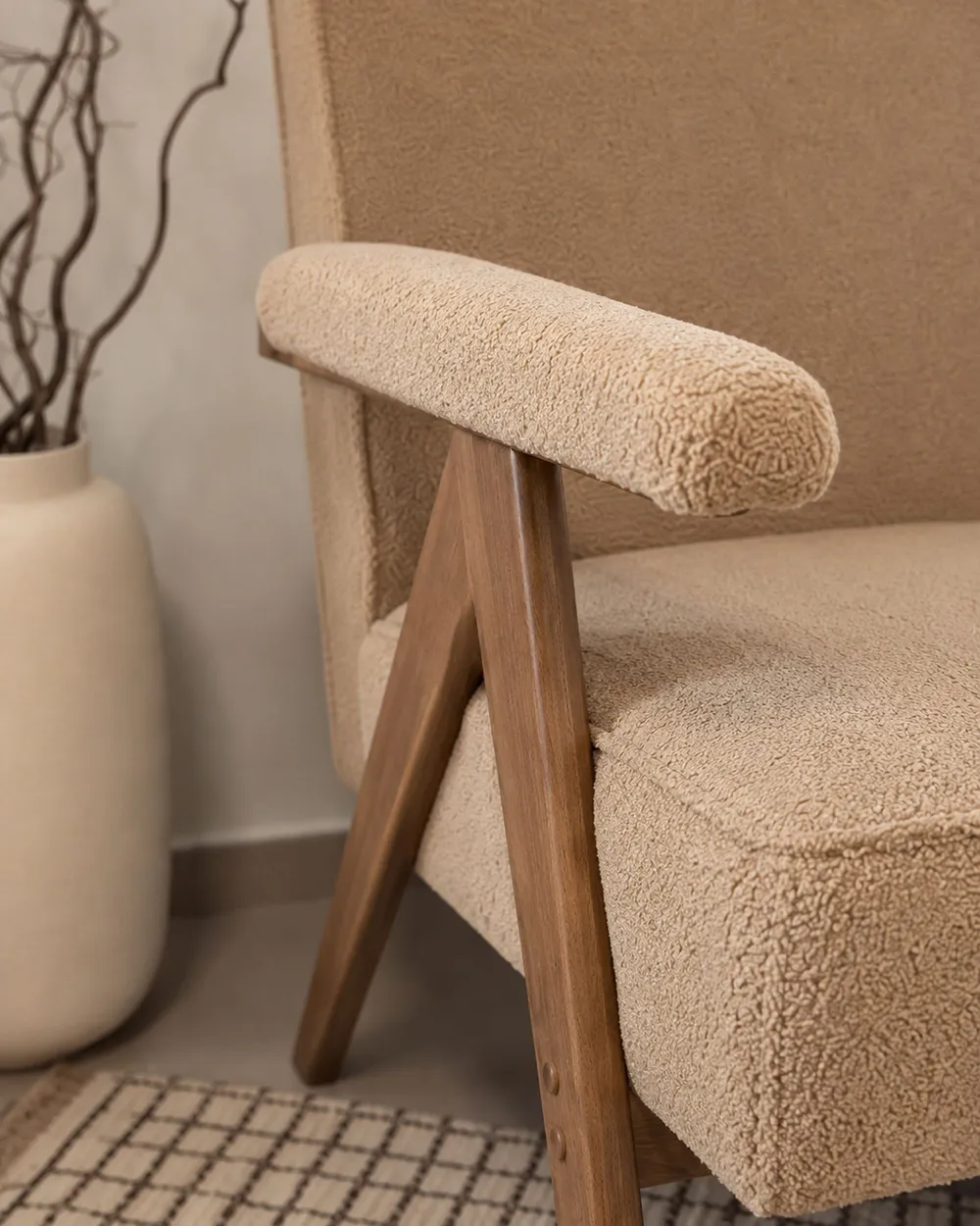 Armchair EVJE Boucle Beige_1151716