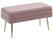 Upholstered Storage Bench DURHAM Velvet Pink_804279