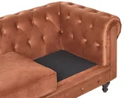 Living Room Set 4 Seater CHESTERFIELD Velvet Golden Brown_1036604