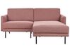 Ecksofa 2-Sitzer BREDA Stoff Rosa linksseitig