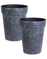 Set of 2 Plant Pots TROLLIUS 41 cm Dark Grey