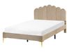 Bett mit Lattenrost Samtstoff SAUVIAN 120 x 200 cm Taupe