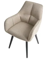 Set of 2 Dining Chairs TIRANO Faux Linen Beige_1041995