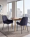 Esszimmerstuhl 2er Set LOVERNA Cord Dunkelblau
