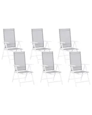 Gartenstuhl 6er Set CATANIA Metall Grau_741405
