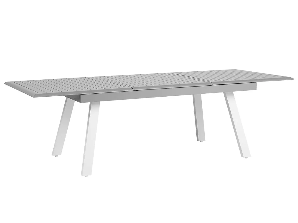 Ausziehbarer Gartentisch PERETA 175/255 cm 100 cm Metall Hellgrau