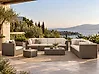Lounge Set mit Tisch 8-Sitzer MAESTRO modular Polyrattan Taupe