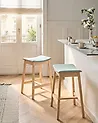 Set mit 2 Barhockern DIXON Holz Hellbraun / Mintgrün