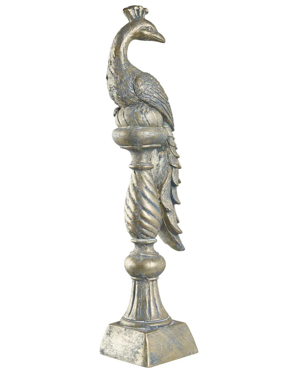 Gartenfigur HAARBY Pfau Gold