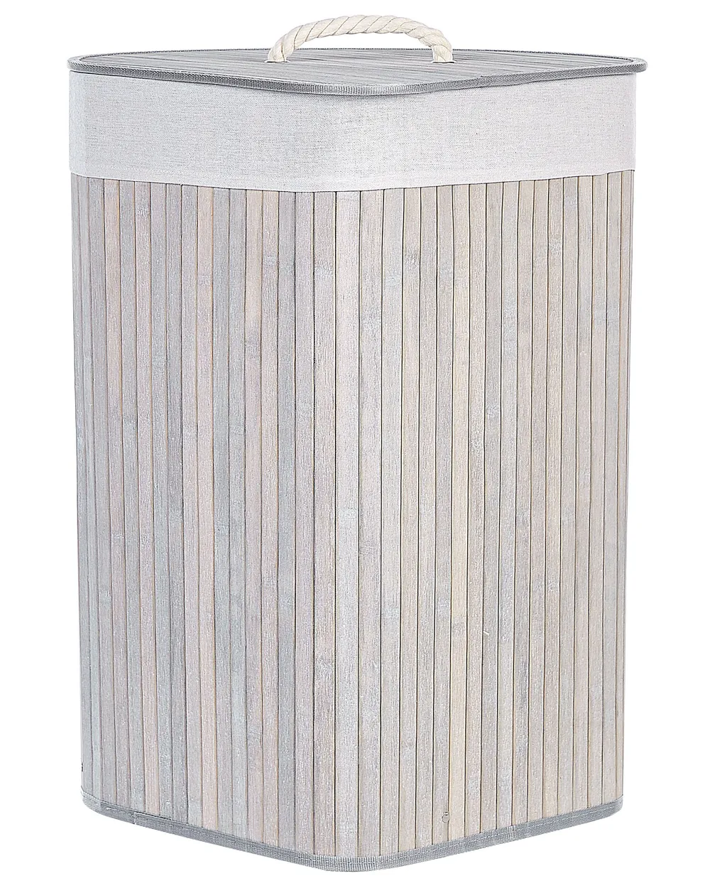 Laundry Basket MATARA Bamboo Light Grey 57 L_849068