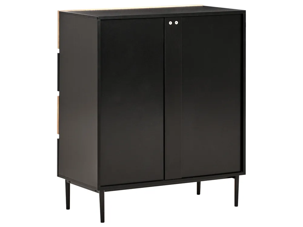 Kommode mit 4 Schubladen BLYTHE Naturfarbene Esche Schwarz_968853