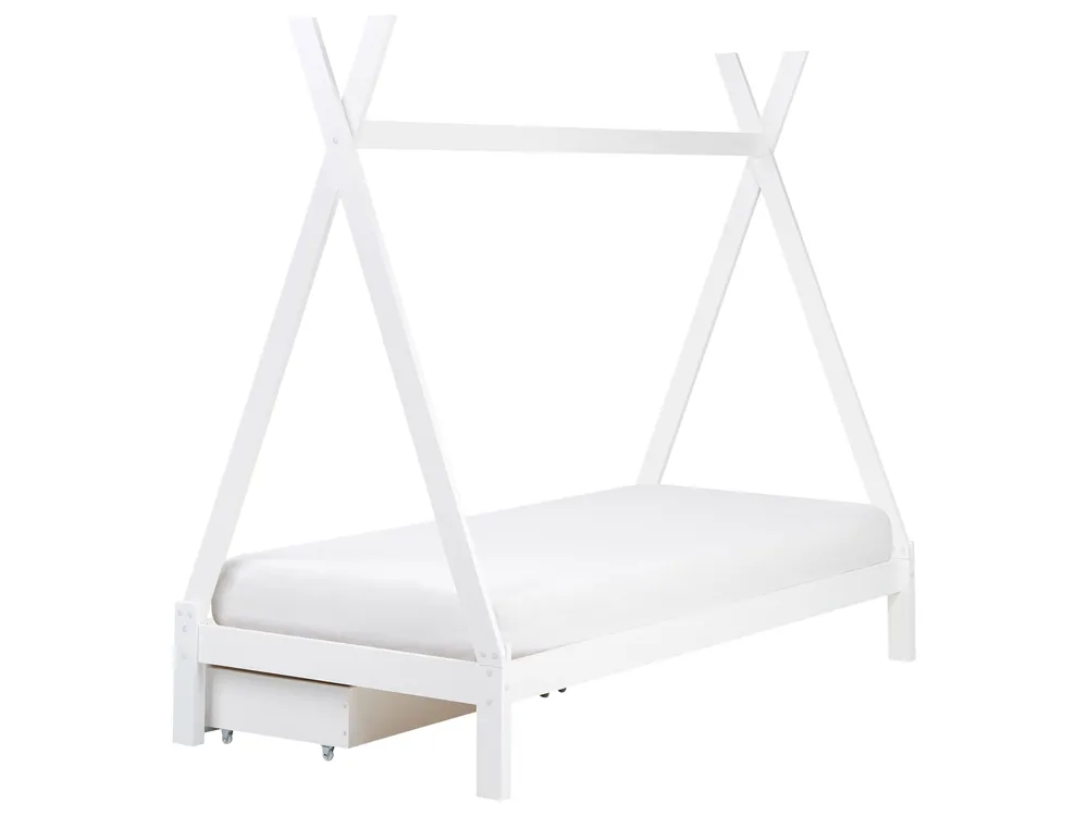Dječji krevet s ladicama Teepee Borovo drvo DEVAY 90 x 200 cm Bijeli_963569