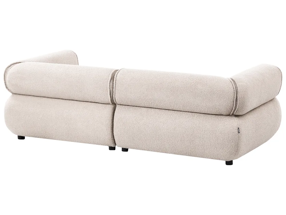 Sofa 3-Sitzer SALLA mit Ottomane Bouclé Beige_1058123