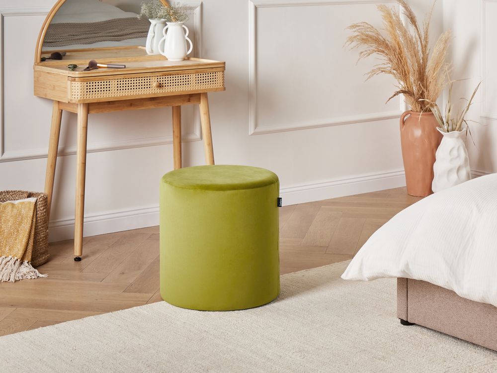 Pouffe LOVETT Velvet Olive Green