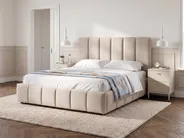 Bett mit Stauraum VAUVERT Stoff Taupe 160 x 200 cm_1093416