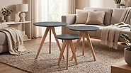 Set of 3 Coffee Tables VEGAS Grey_1179911