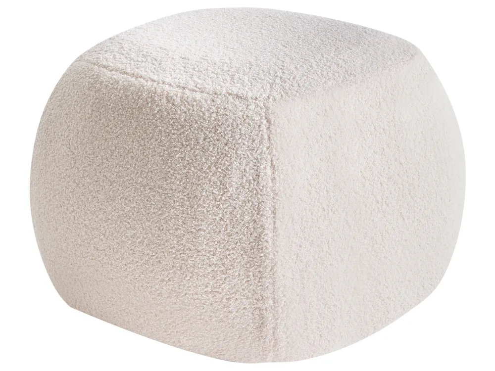 Pouf BARRON Bouclé Cremeweiß_1012135