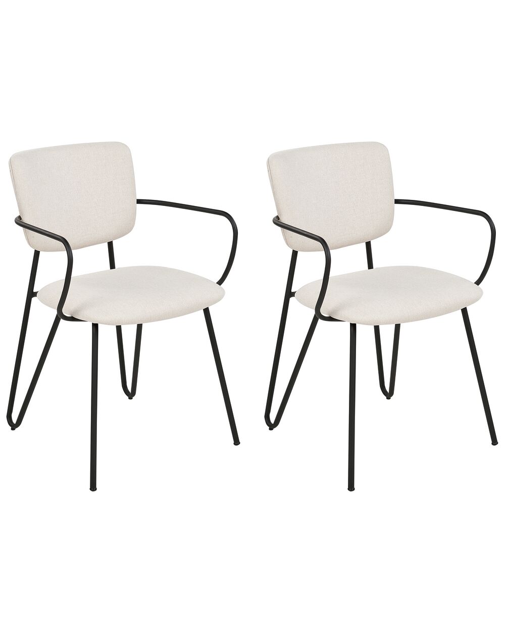 Set van 2 eetkamerstoelen ELKO Stof Gebroken wit