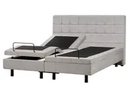 Bett verstellbar Stoff DUKE 160 x 200 cm Hellgrau_973580