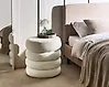 Pouf SUMPTER Bouclé Cremeweiß