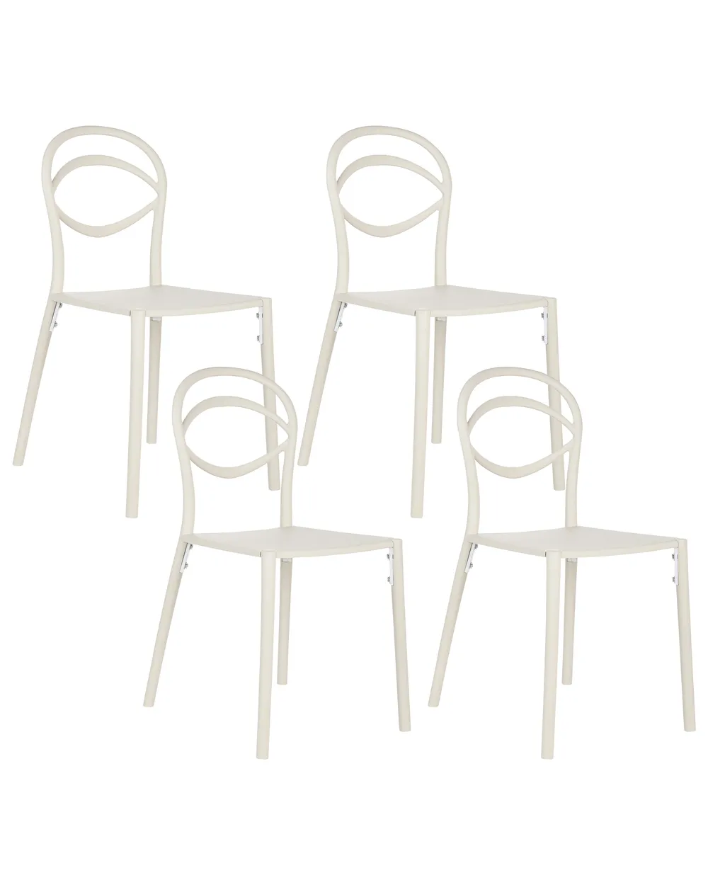 Gartenstuhl 4er Set COVOLO Cremeweiß