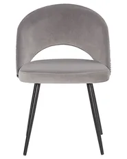 Set of 2 Dining Chairs VIVIAN Velvet Grey_774144