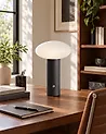 Kabellose LED Tischlampe BUAYAN mit Dimmer Metall Schwarz