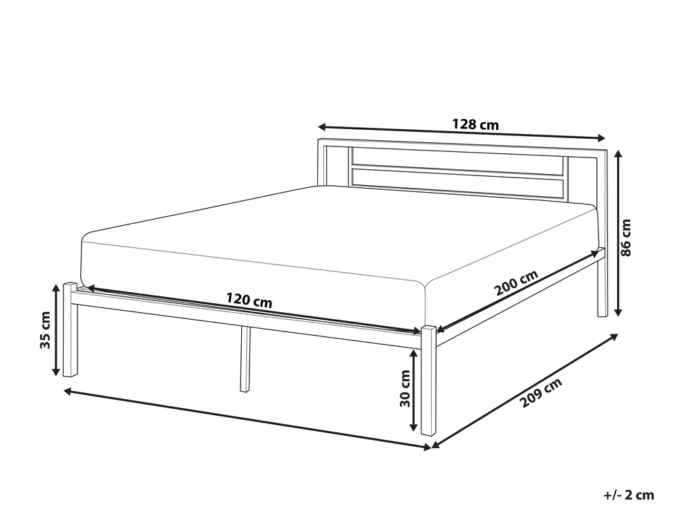 Postelja Kovina CUSSET 120 x 200 cm Črna_1026482