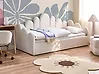 Bett mit Stauraum POLIGNAC Samtstoff Hellbeige 90 x 200 cm